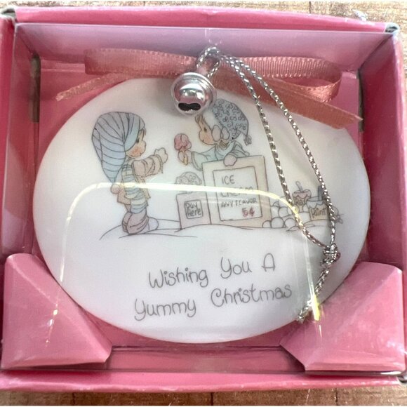 Precious Moments Porcelain Christmas Ornament "Wishing You A Yummy Christmas" - Picture 1 of 3